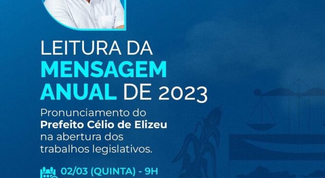 Prefeito Célio de Eliseu de São Miguel realiza a leitura da mensagem anual na Câmara de Vereadores