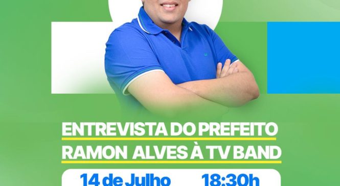 Prefeito de Viçosa, Ramon Alves, concederá entrevista à BAND TV de Natal