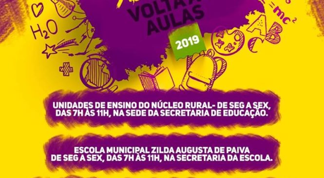 Já estão abertas as matrículas para o ano letivo de 2019 nas escolas da rede municipal de ensino de Severiano Melo/RN