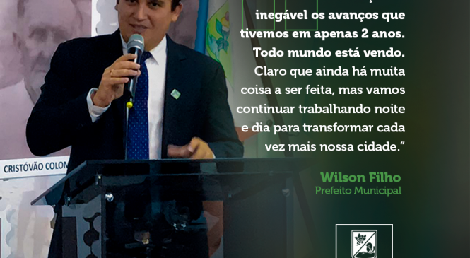 Prefeito Wilson Filho de Rodolfo Fernandes/RN, realiza leitura da mensagem anual que abrem os trabalhos do legislativo e faz  um levantamento sobre as conquistas de sua gestão