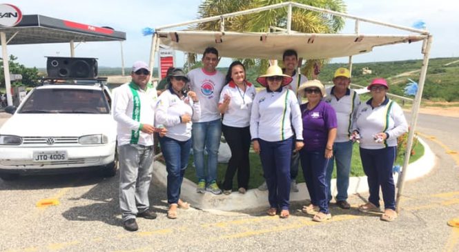 Agentes de saúde em ação em Olho D’água dos Borges/RN, em campanha e mobilização educativa no município