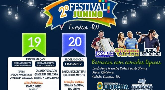 Gestão municipal de Lucrécia/RN, comunica alterações no II Festival Junino do município