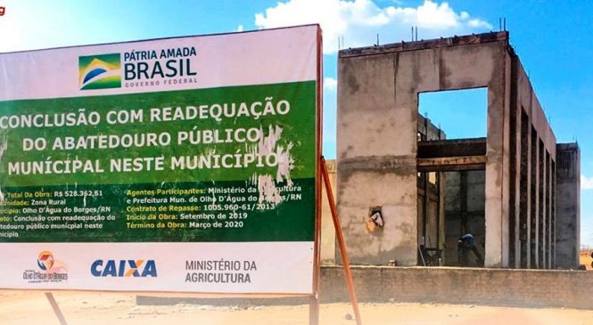 A gestão da Prefeita Maria Helena e do vice-prefeito Antonimar Amorim, está retomando às obras do Abatedouro Público Municipal de Olho D’Água dos Borges/RN