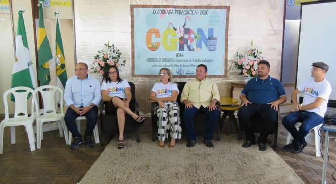 Prefeito Manoel Veras de Campo Grande/RN, participa da abertura da XX Jornada Pedagógica do Município