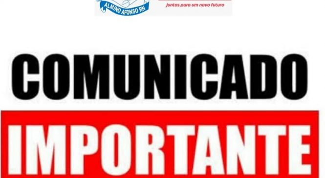 Prefeito Waldênio Amorim de Almino Afonso, assim como demais do RN, suspendem a partir de amanhã (18/03) pelo período de 15 dias as aulas na rede municipal, em virtude da pandemia do coronavírus – covid-19