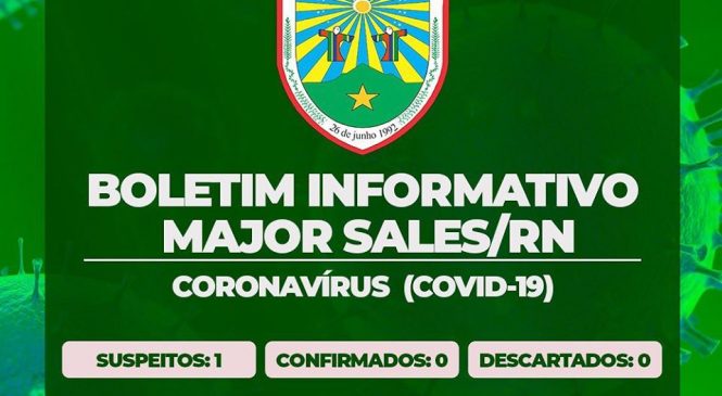 Secretaria Municipal de Saúde de Major Sales/RN, informa o surgimento de um caso suspeito de Coronavírus (Covid-19) no Município