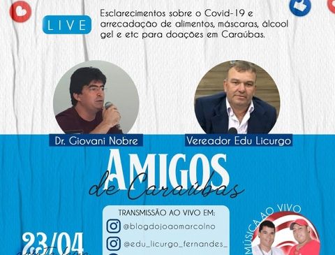 Live dos amigos de Caraúbas será quinta-feira (23)