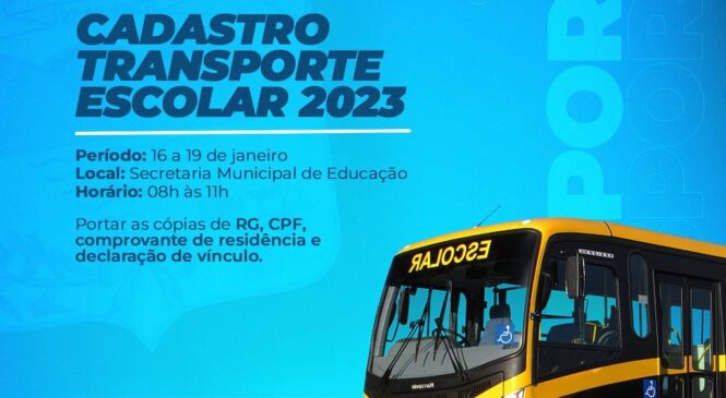 Água Nova anuncia recadastraremo dos usuários do transporte escolar 2023