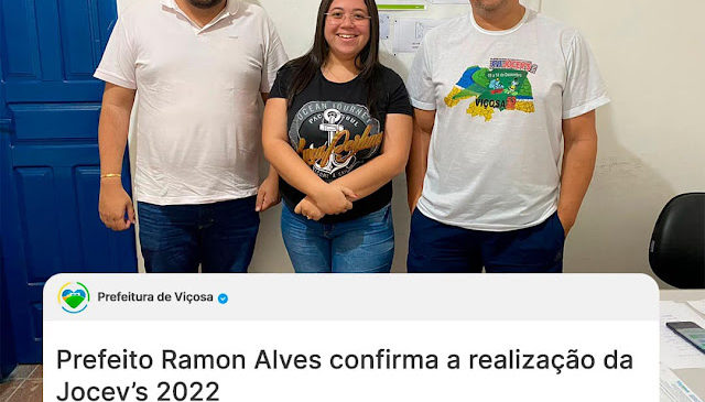 Prefeito Ramon Alves confirma a realização da Jocev’s 2022