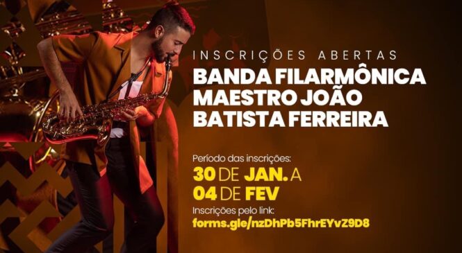 Em Água Nova estão abertas as inscrições da Banda Filarmônica Maestro João Batista Ferreira