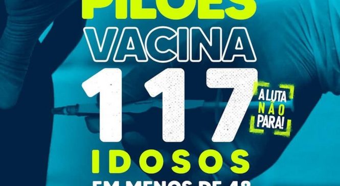 Recorde: 117 idosos receberam a vacina contra a covid-19 em tempo recorde de 48 horas em Pilões/RN