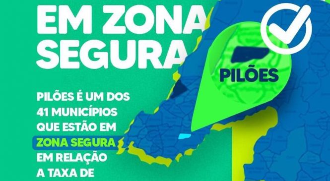 Município de Pilões/RN, entra na “ZONA SEGURA” em relação à taxa de transmissibilidade da Covid-19