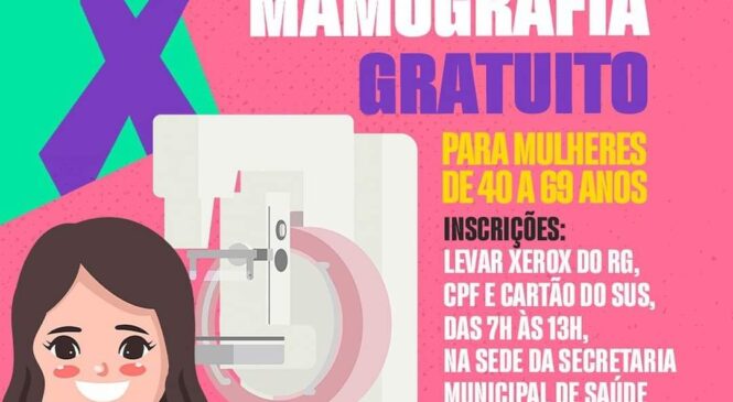 Carro da Mamografia estará em Pilões atendendo população do município