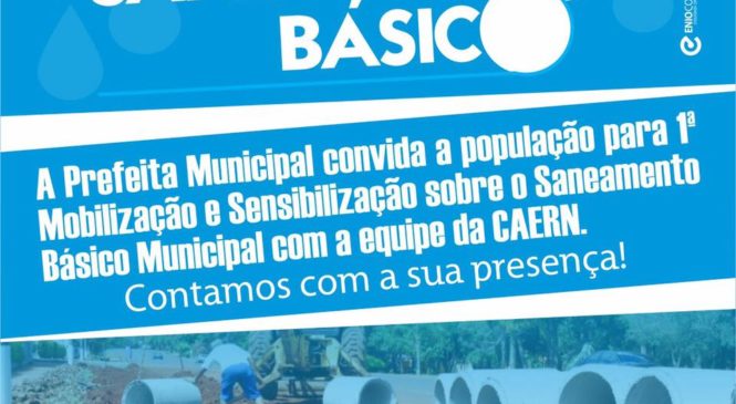 Prefeitura de Rafael Godeiro convida população para reunião do Plano Municipal de Saneamento Básico