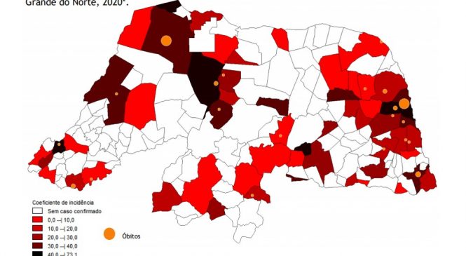 Apenas sete municípios do RN não registram casos confirmados do Covid-19